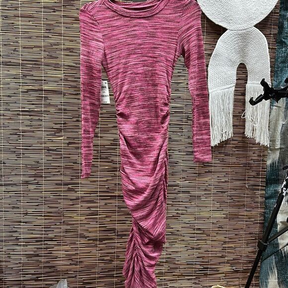 And Now This Space Dyed MIDI Dress - Pink Spacedye Size XS - Picture 2 of 3